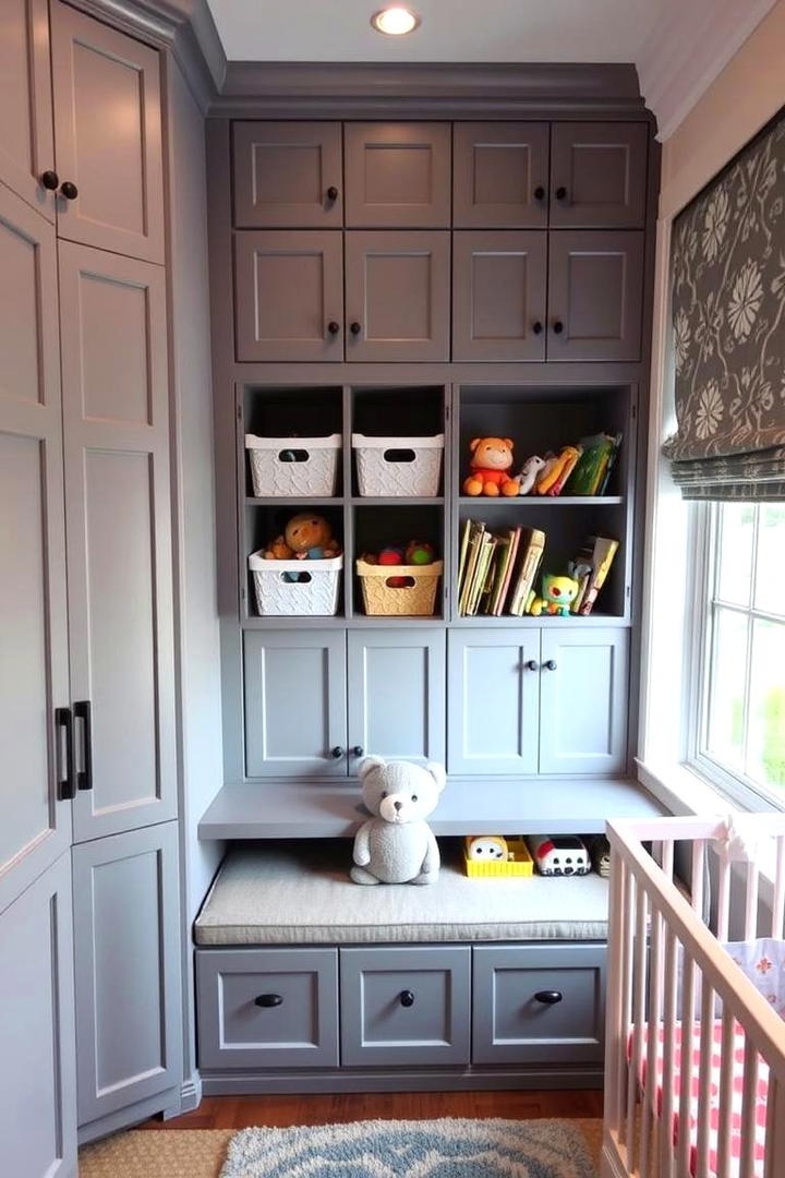 Innovative Grey Storage Solutions - 30 Grey Nursery Ideas