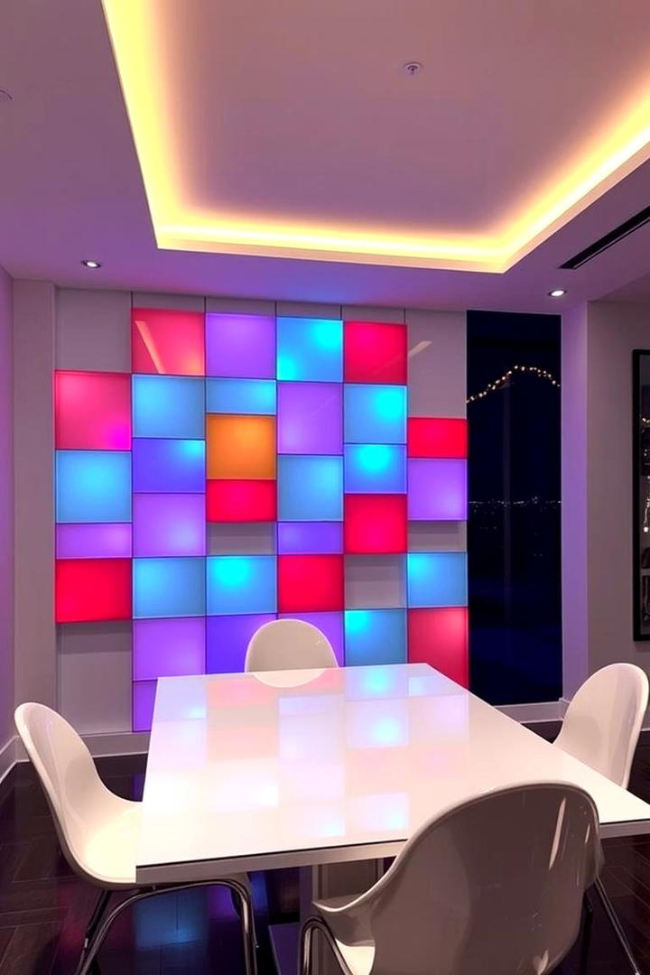 Innovative LED Lighting Effects - 30 Dining Room Accent Wall Ideas