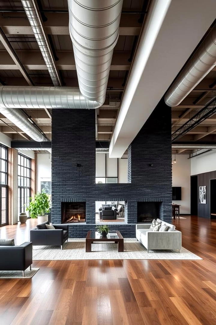 Innovative Open Concept Black Brick Fireplace - 30 Black Brick Fireplace Ideas