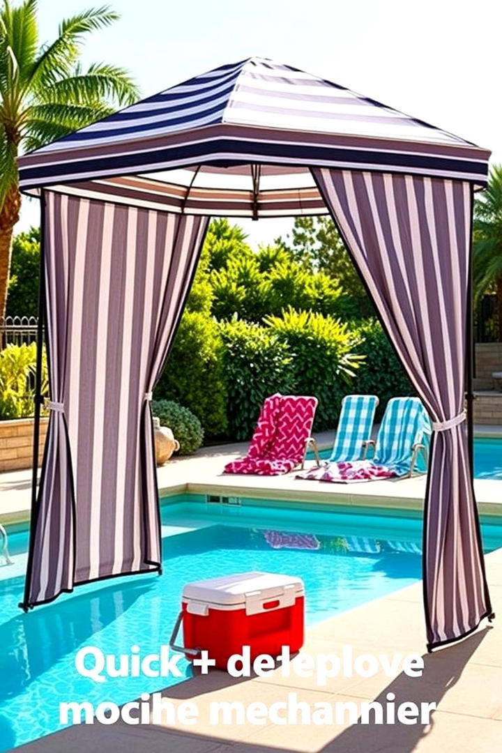 Innovative Pop up Cabana for Quick Retreats - 30 Pool Shade Ideas