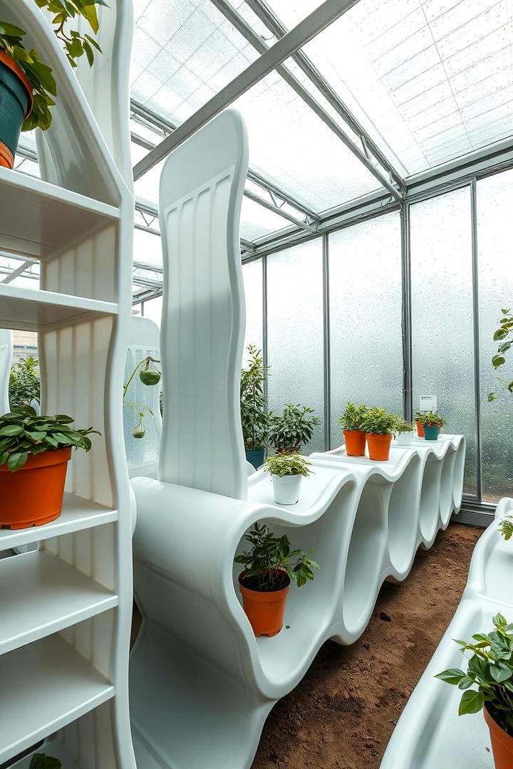 Innovative Recycled Plastic Shelves - 30 Greenhouse Shelving Ideas