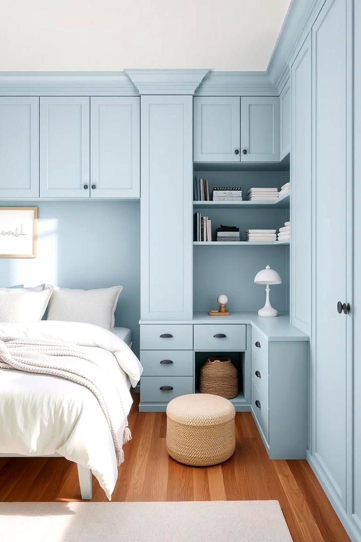 Innovative Storage Solutions - 30 Duck Egg Blue Bedroom Ideas