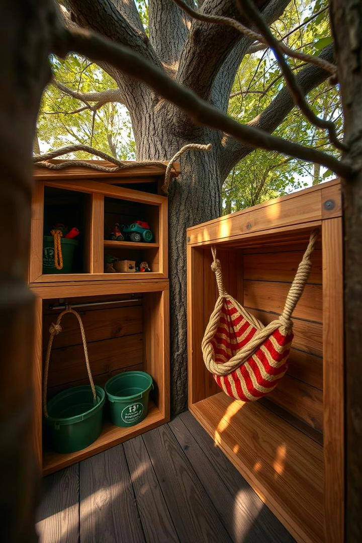 Innovative Treehouse Toy Storage - 30 Outdoor Toy Storage Ideas