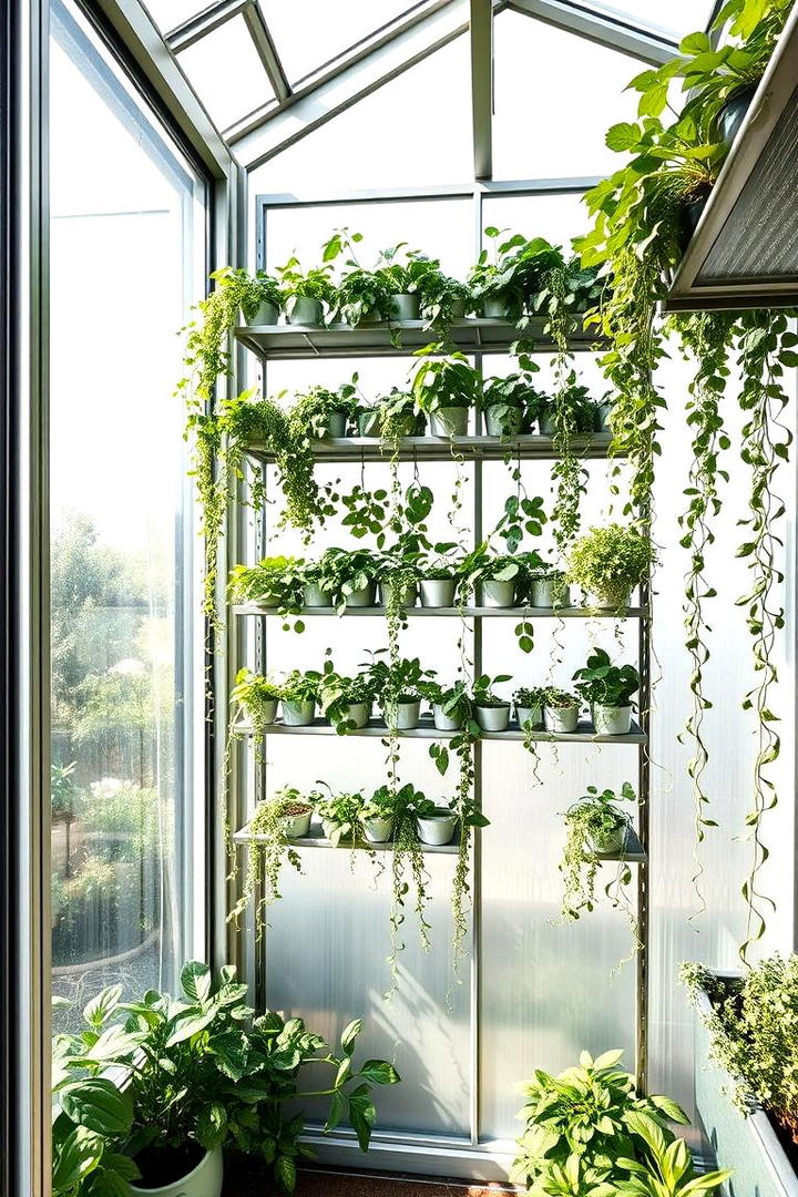 Innovative Vertical Planter Shelves - 30 Greenhouse Shelving Ideas