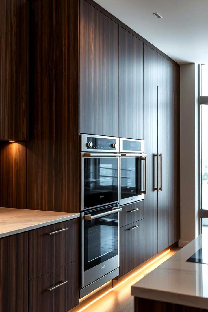 Integrated Appliances - 30 Dark Wood Kitchen Cabinets