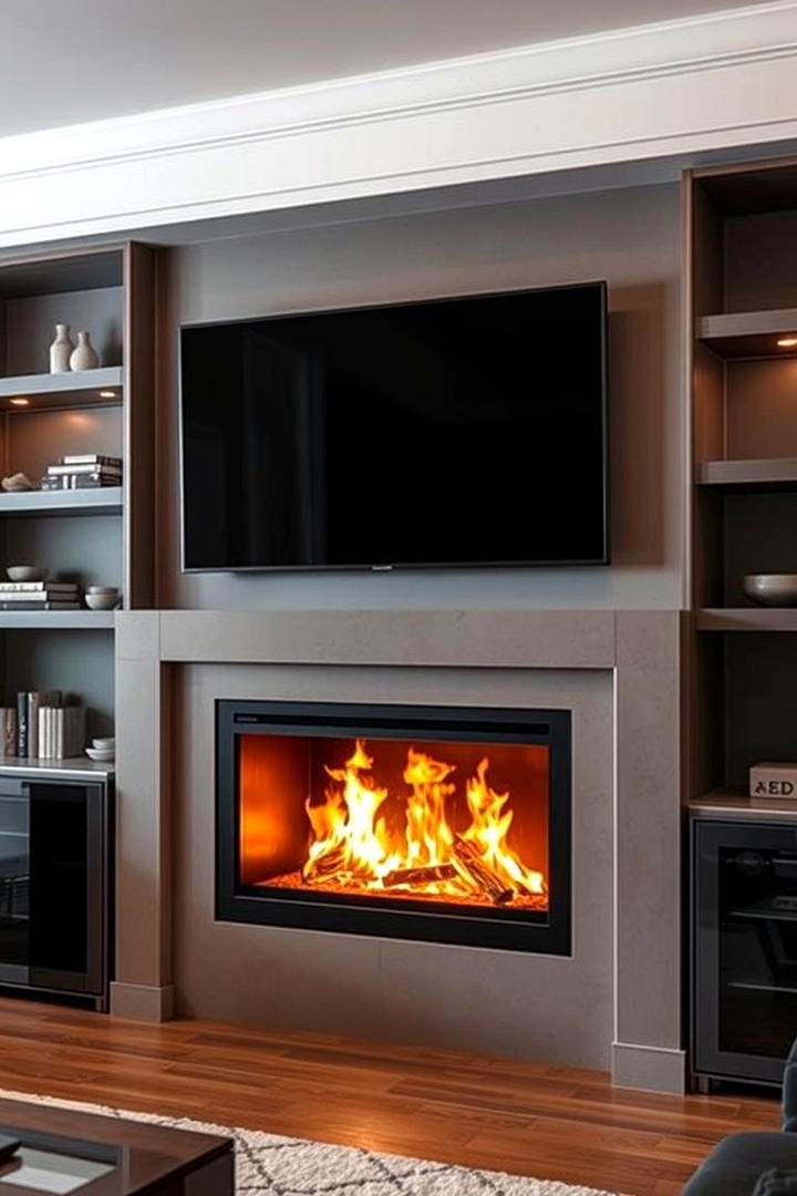 Integrated Entertainment Focal Points - 21 Fireplace Ideas