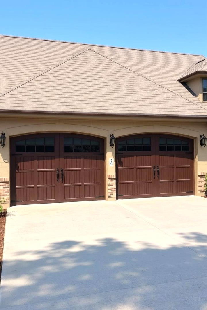 Integrated Garage Design - 30 Dark Brown House With Black Trim