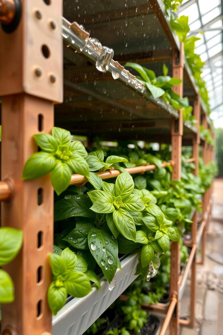 Integrated Irrigation Shelves - 30 Greenhouse Shelving Ideas