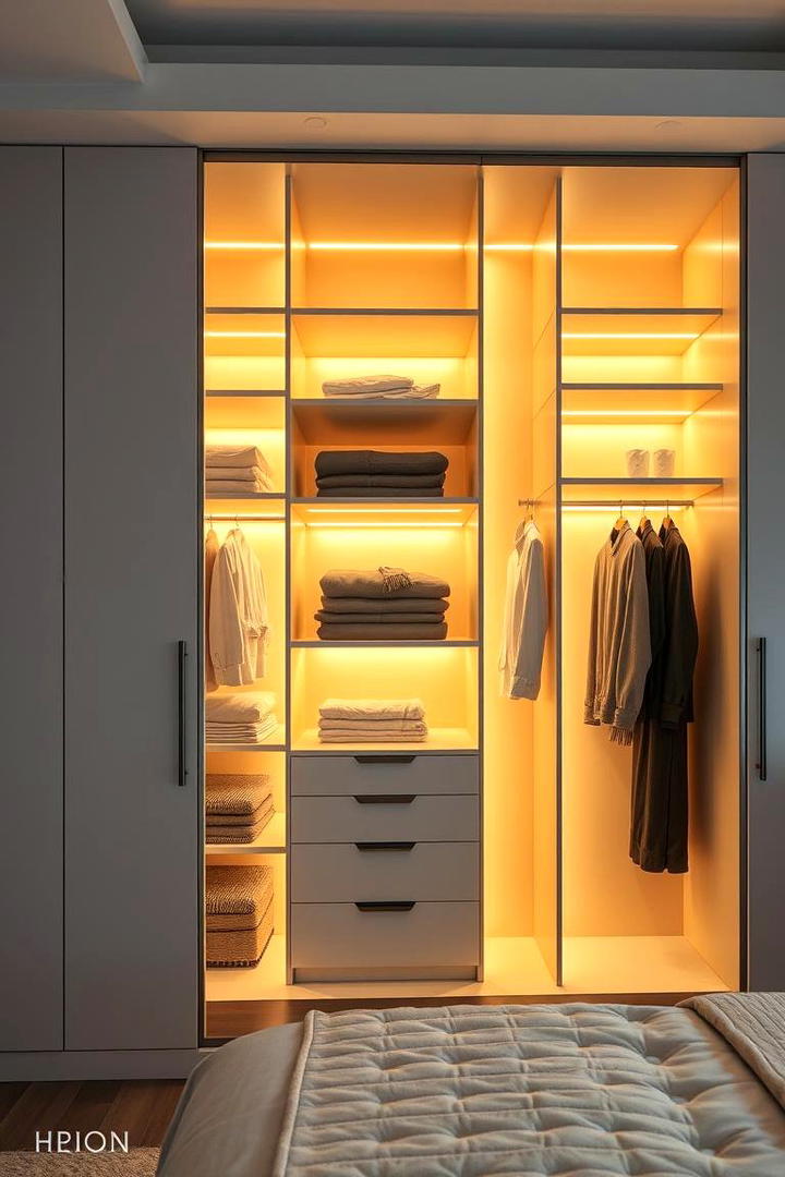 Integrated Lighting Features - 21 Built-in Wardrobes Ideas