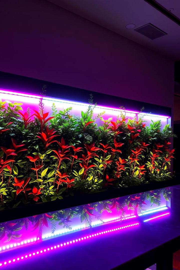 Integrated Lighting Plant Wall - 30 Indoor Plant Wall Ideas