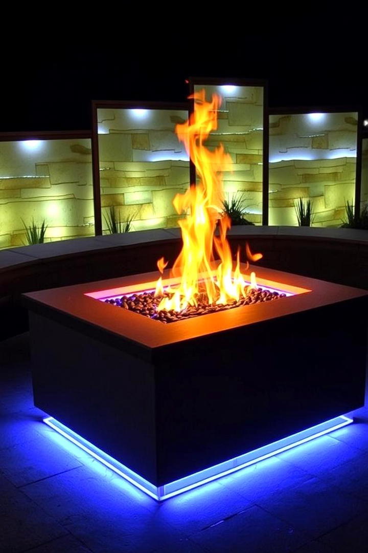 Integrated Lighting Square Fire Pit - 30 Square Fire Pit Ideas