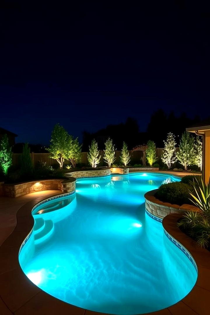 Integrated Lighting and Ambiance - 30 Pool Landscaping Ideas