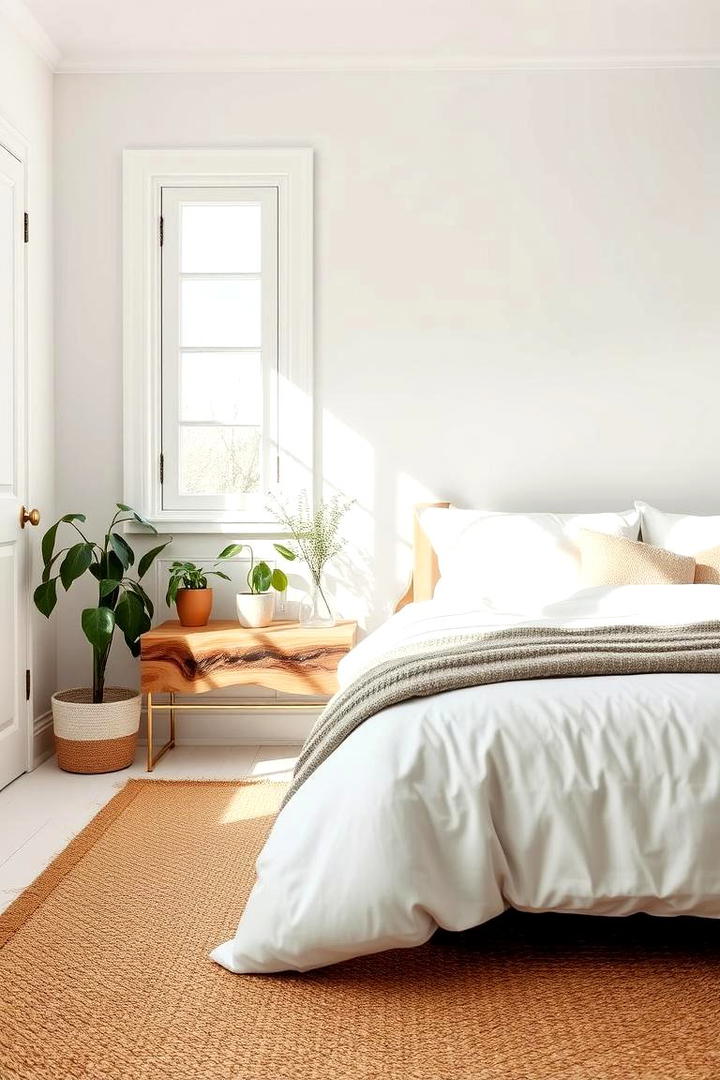 Integrated Natural Elements - 21 White Bedroom Ideas