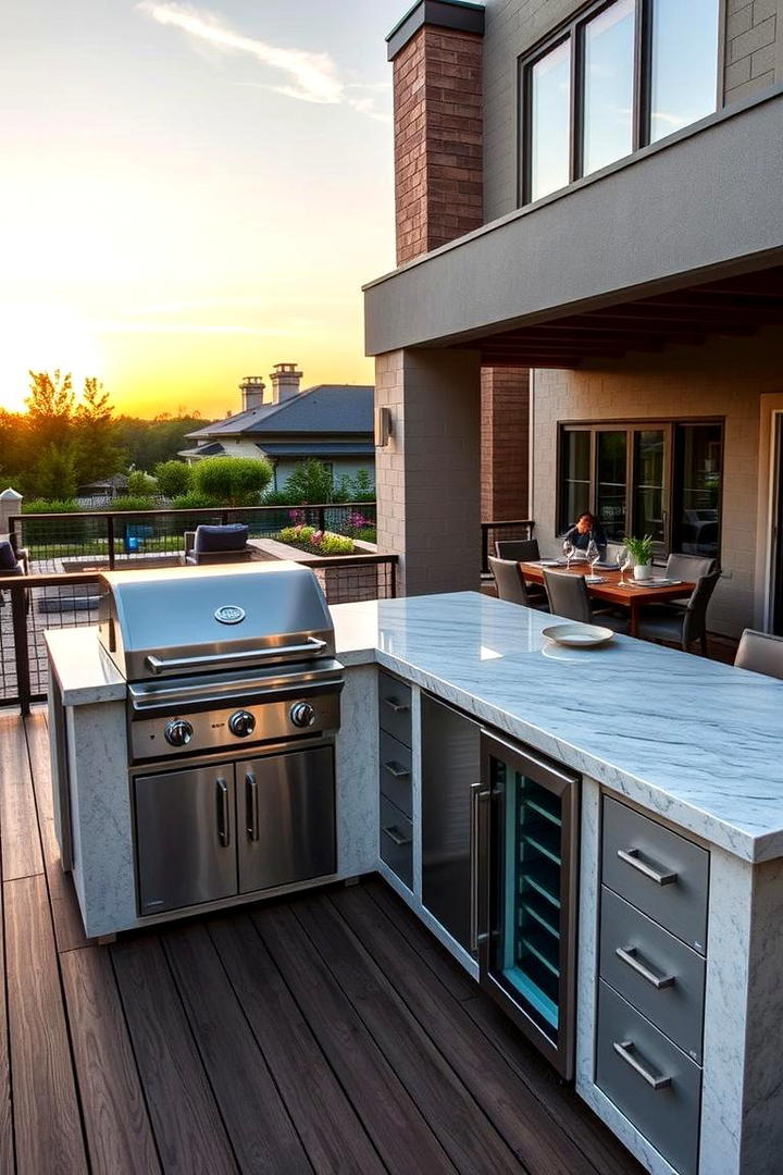 Integrated Outdoor Kitchen Deck - 21 Patio Deck Ideas