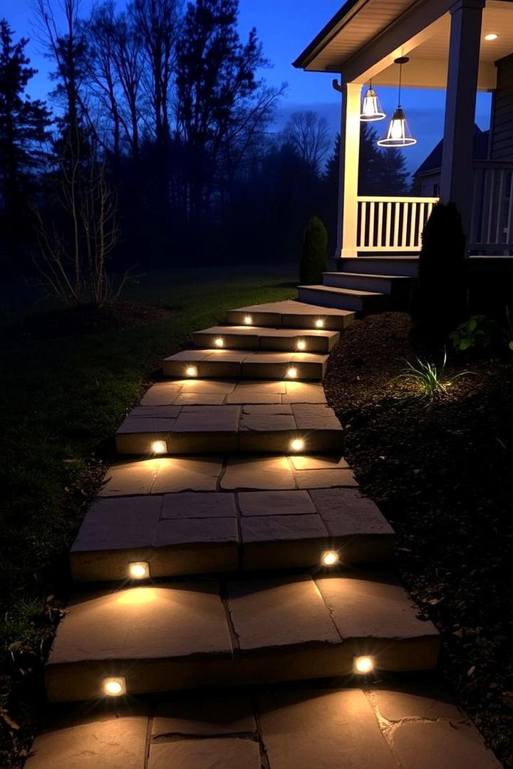 Integrated Pathway Lights - 30 Front Porch Lighting Ideas