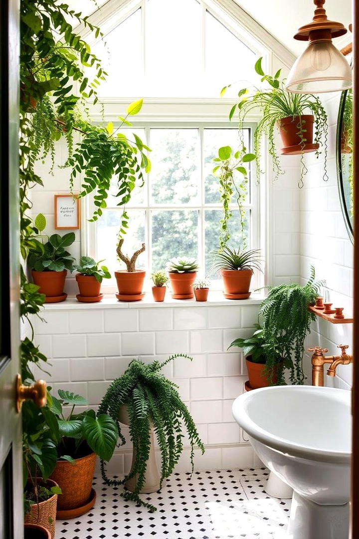 Integrated Plant Displays - 30 Cottage Bathroom Ideas