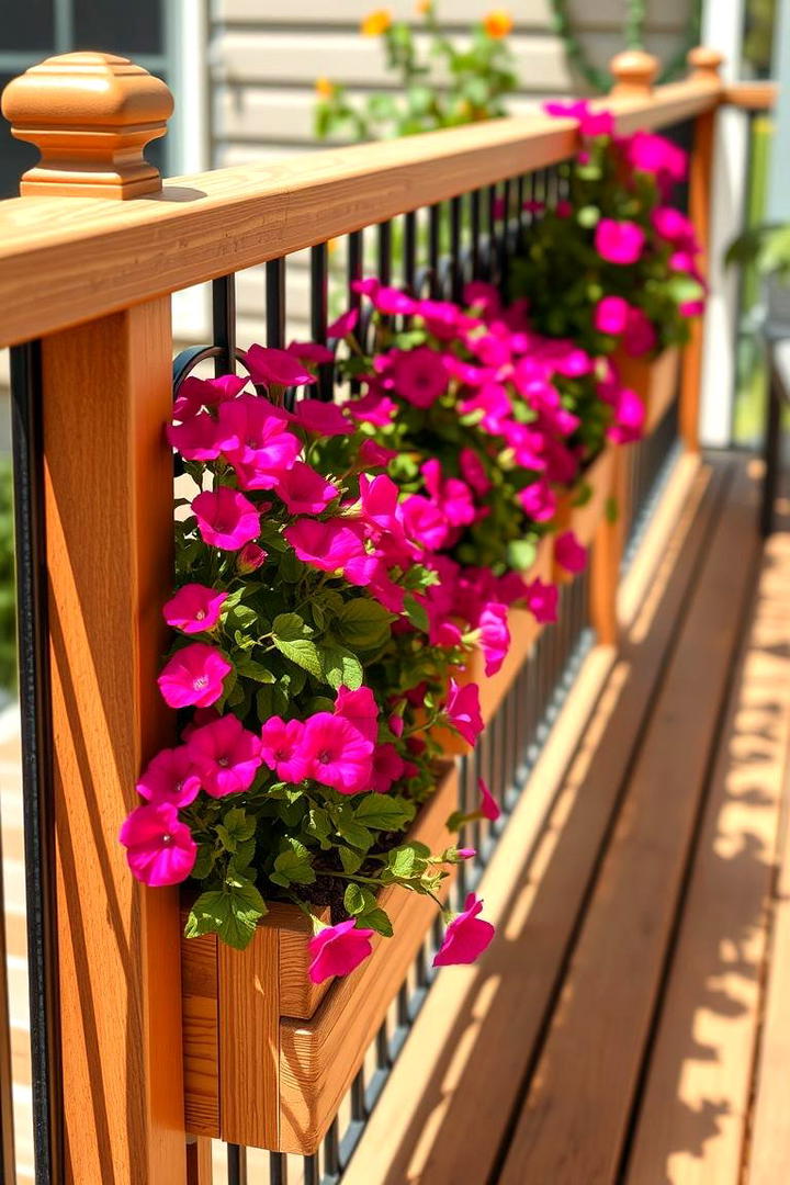 Integrated Planter Railing for Greenery - 21 Deck Railing Ideas