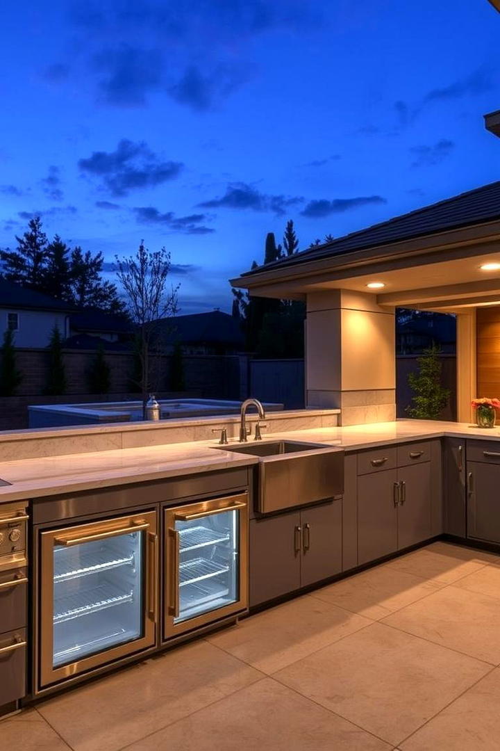 Integrated Refrigeration and Prep Area - 30 Bbq Island Ideas