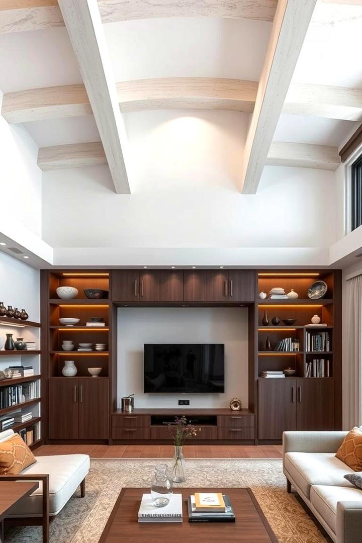 Integrated Storage Beams - 21 Decorative Ceiling Beam Ideas