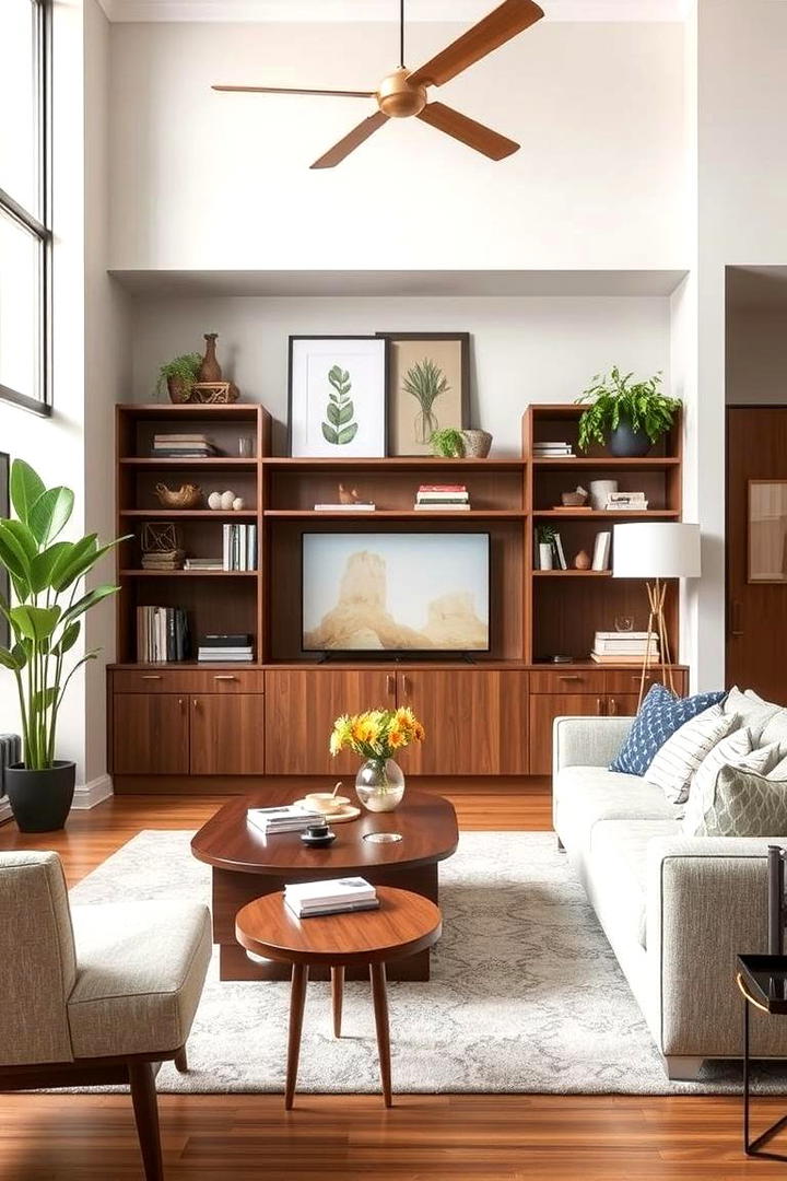 Integrated Storage Solutions - 21 Mid-Century Modern Living Room Ideas