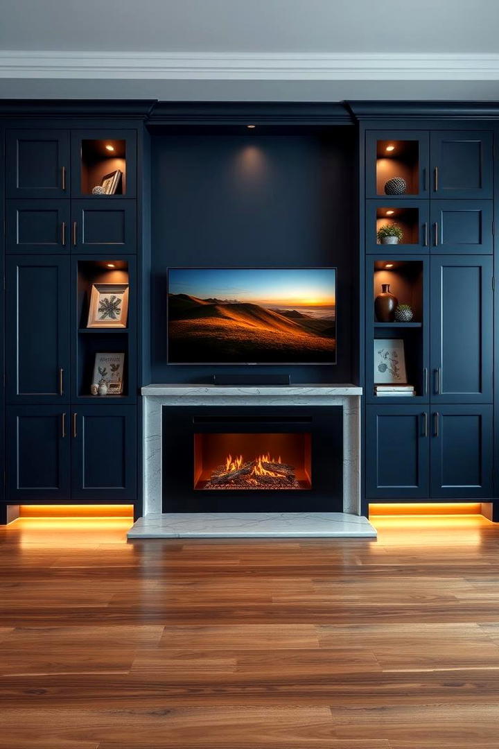 Integrated Storage Unit - 21 Tv Over Fireplace Ideas