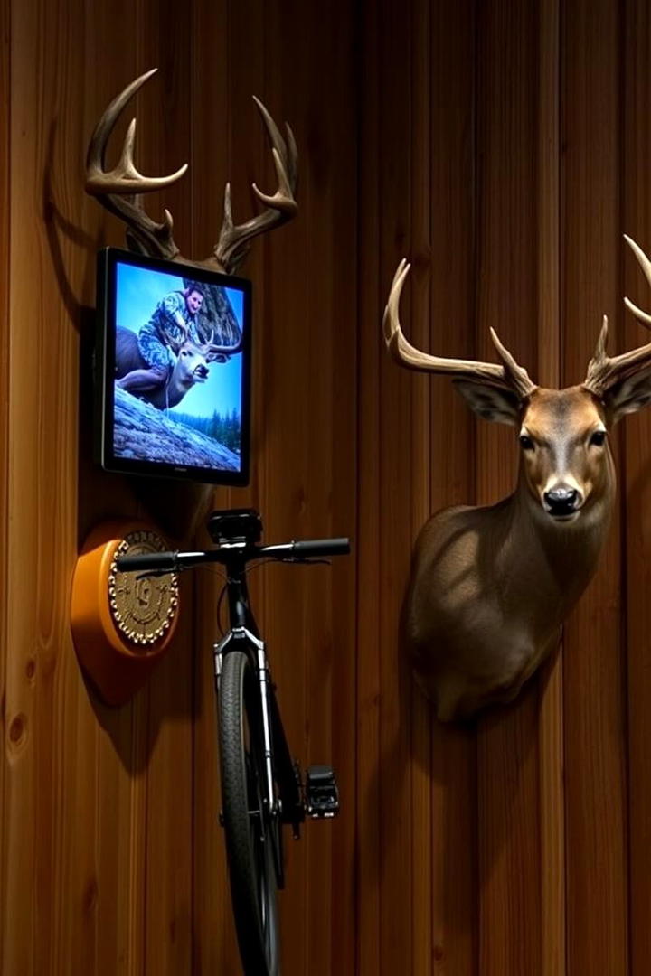 Integrated Technology Displays - 30 Hunting Trophy Room Ideas