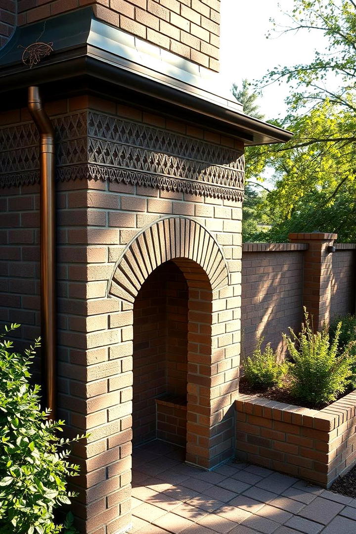 Intricate Brick Patterns - 30 Brown Brick Exterior Home Ideas