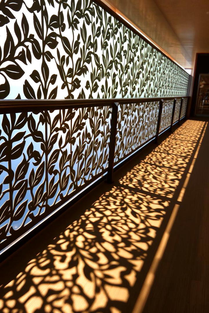 Intricate Laser Cut Patterns - 30 Metal Deck Railing Ideas