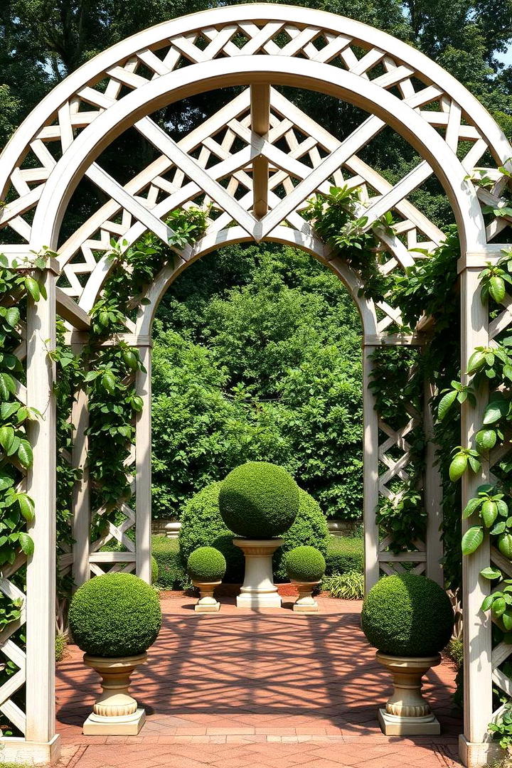 Intricate Lattice Garden Arch - 30 Garden Arch Ideas