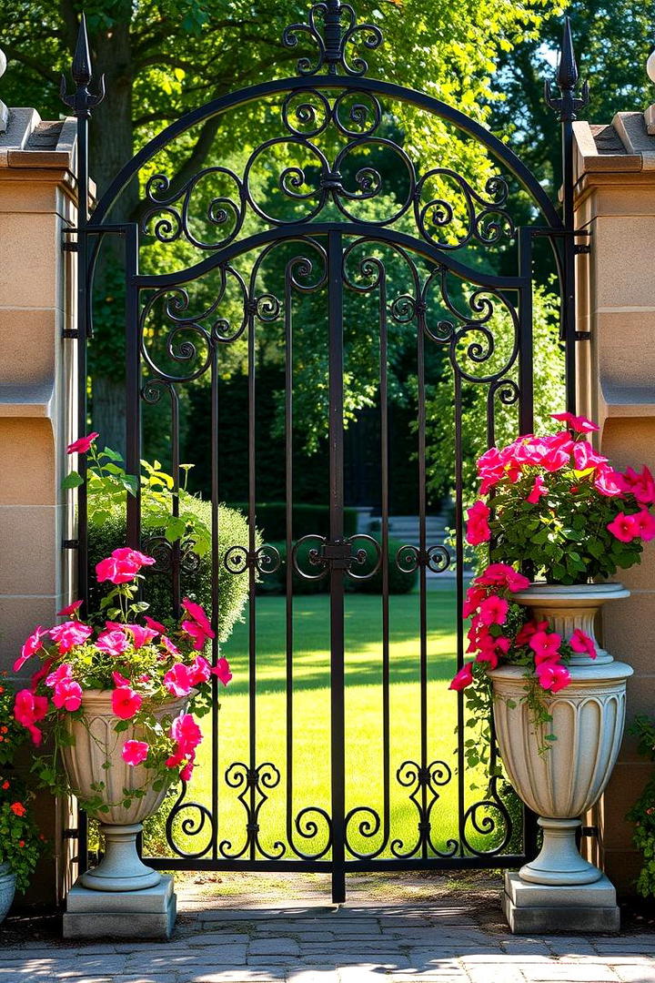 Intricate Scrollwork Detail - 30 garden gate ideas