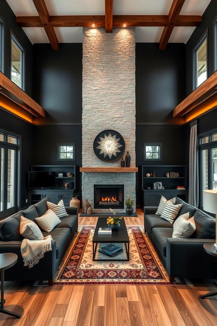 Inviting Black Family Room - 21 Black Room Ideas