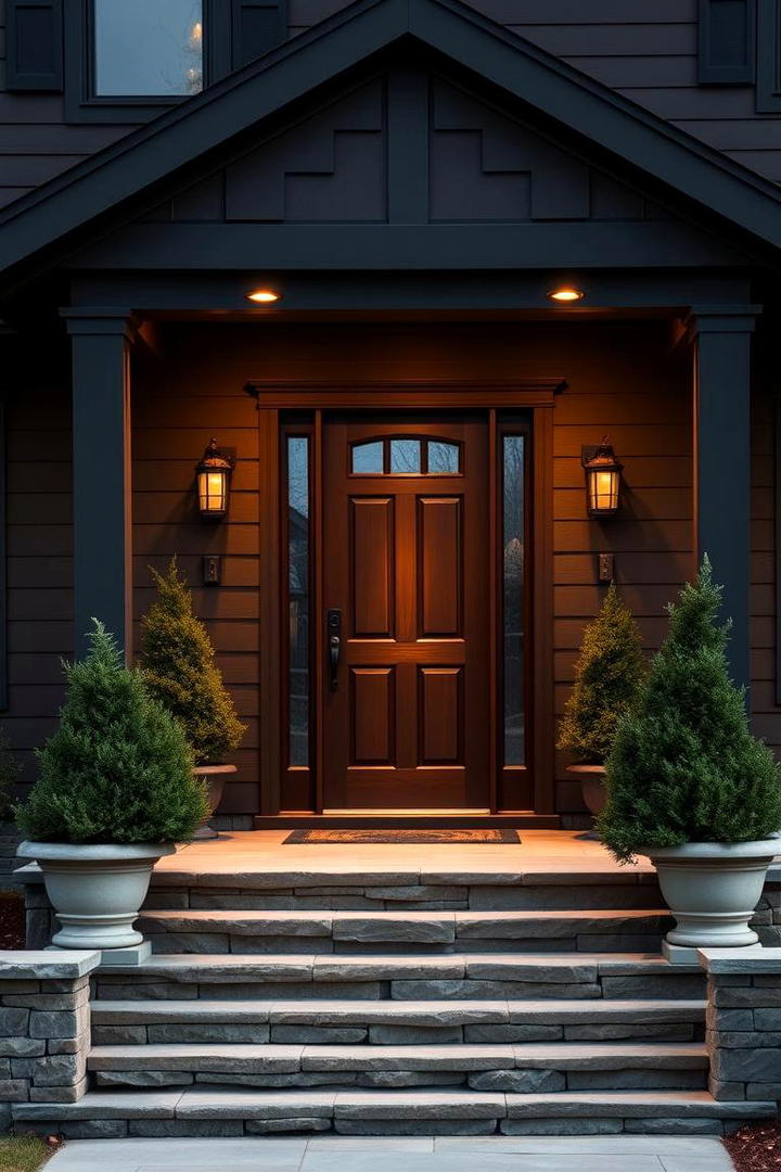 Inviting Entryway Designs - 30 Dark Brown House With Black Trim