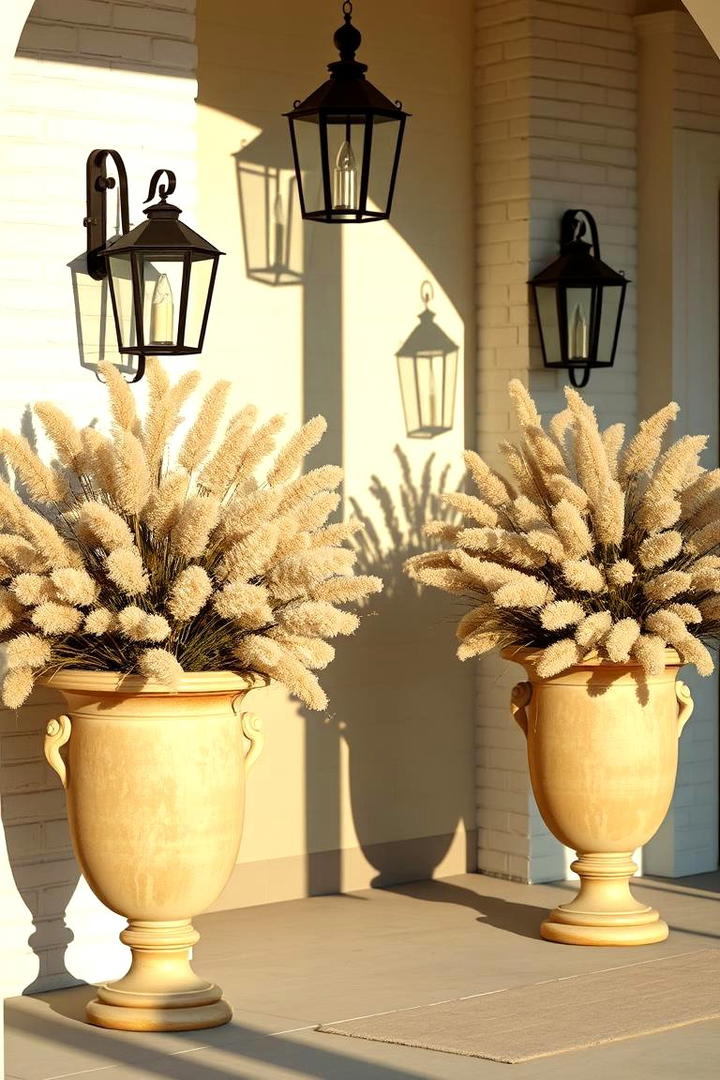 Inviting Entryway Pampas Displays - 30 Pampas Grass Wedding Decor Ideas