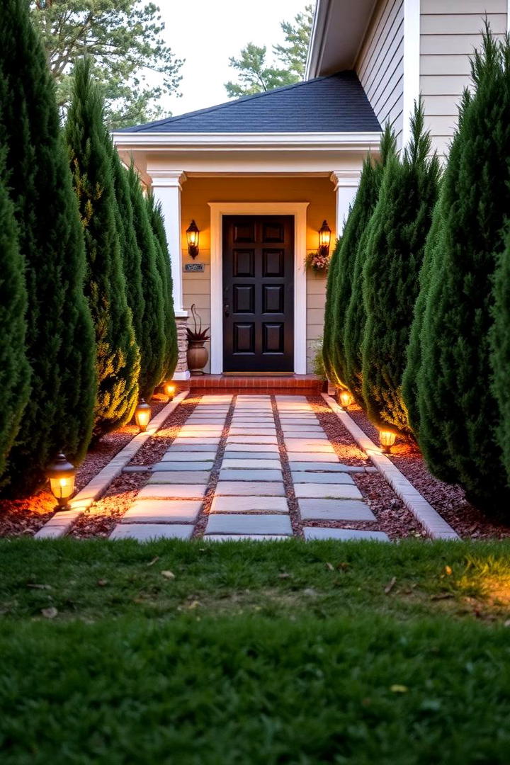 Inviting Evergreen Pathway - 30 Front Yard Evergreen Landscaping Ideas