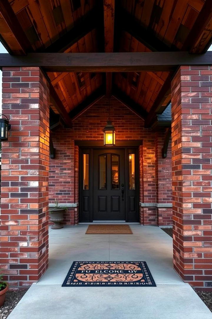 Inviting Front Porch Design - 30 Brown Brick Exterior Home Ideas