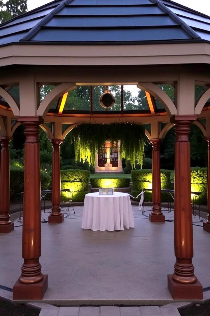 Inviting Garden Gazebo Dining - 30 Outdoor Dining Area Ideas