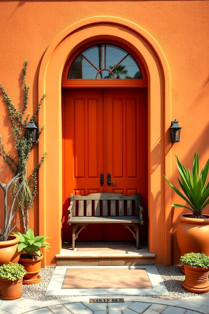 Inviting Orange Glow - 21 Front Door Color Ideas