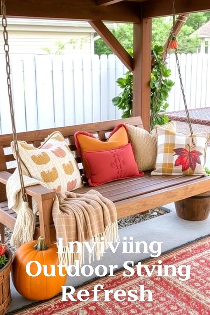 Inviting Outdoor Swing Refresh - 21 fall outdoor decorating ideas