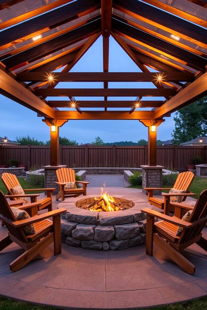 Inviting Pergola with Fire Pit - 21 Patio With a Pergola Ideas