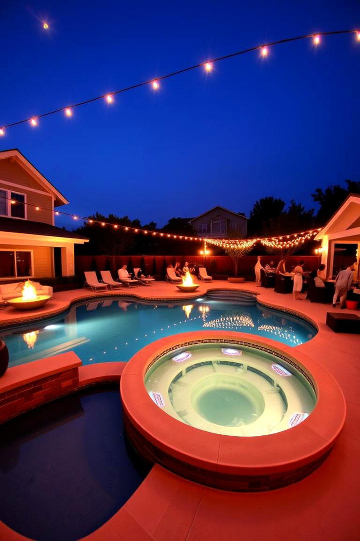 Inviting Social Hub - 30 Rectangle Pool With Hot Tub