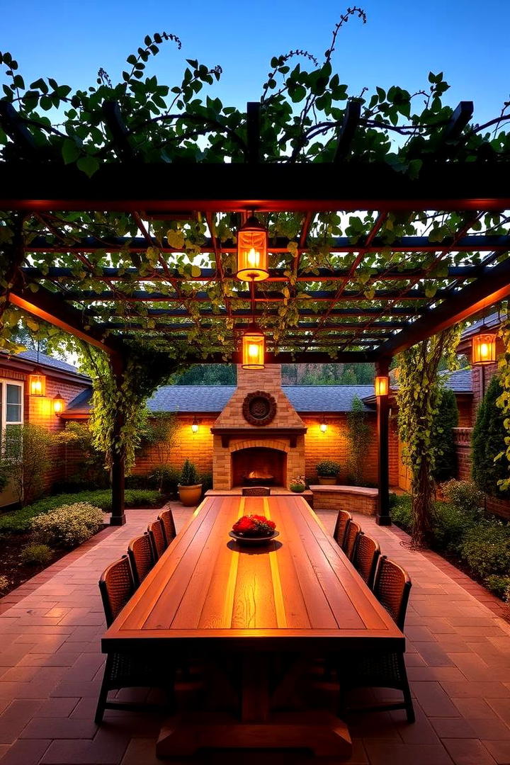 Italian Courtyard with Pergola - 30 Italian Garden Design Ideas