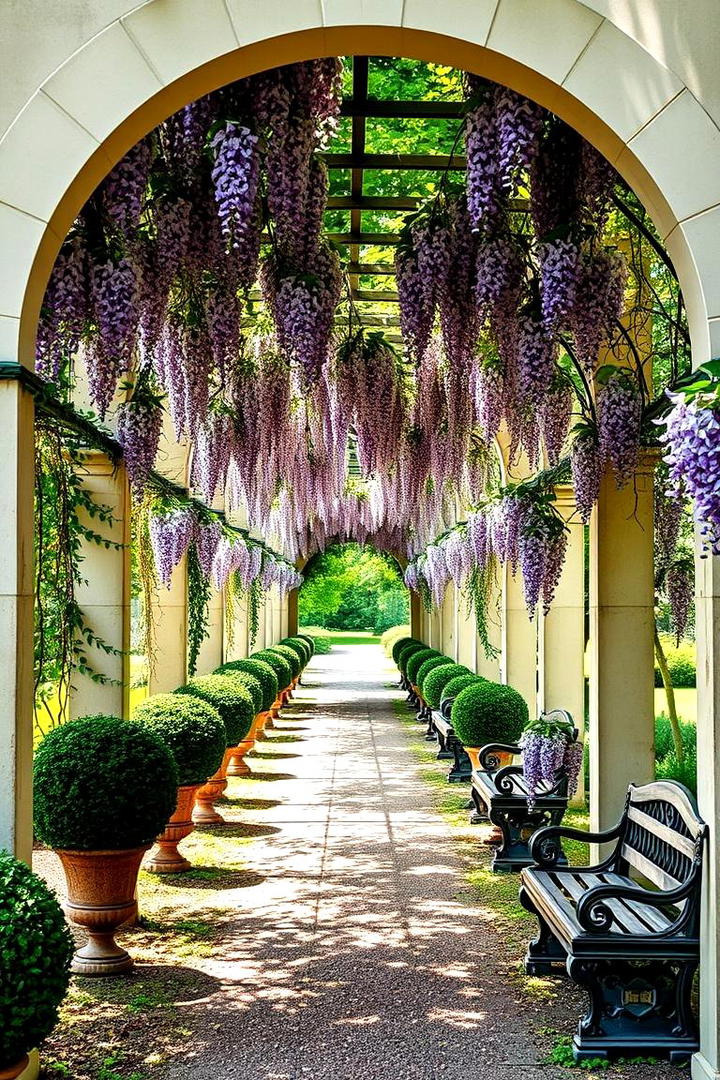 Italian Garden with Arched Trellises - 30 Italian Garden Design Ideas