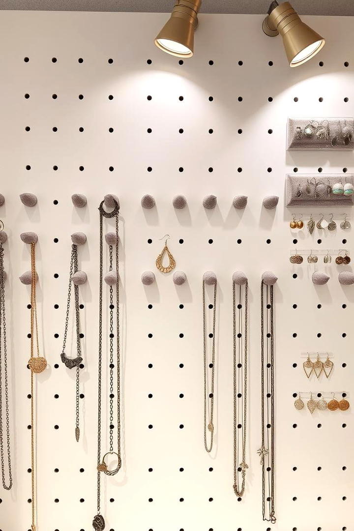 Jewelry Display and Organizer - 30 Pegboard Ideas