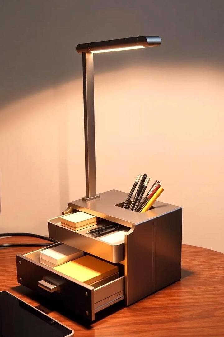 LED Desk Lamps with Organizer Compartments - 21 Desk Organization Ideas