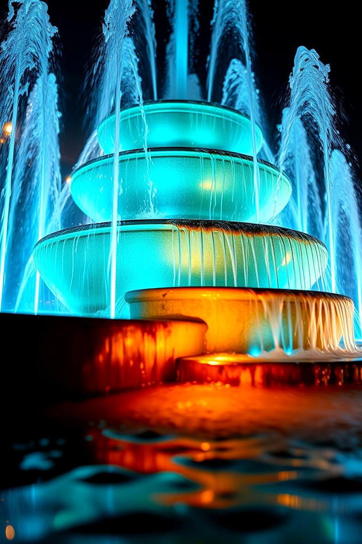 LED Illuminated Water Feature - 21 Water Feature Ideas