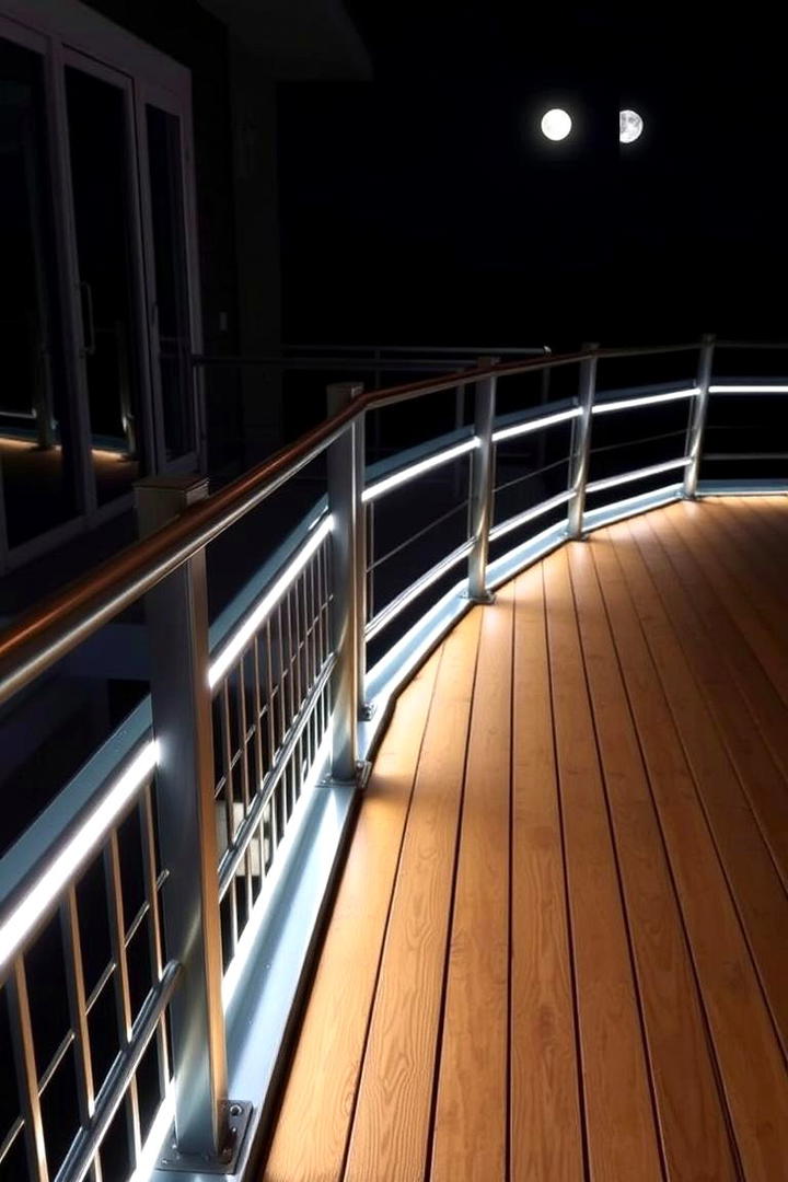 LED Strip Under Railings - 30 Deck Lighting Ideas