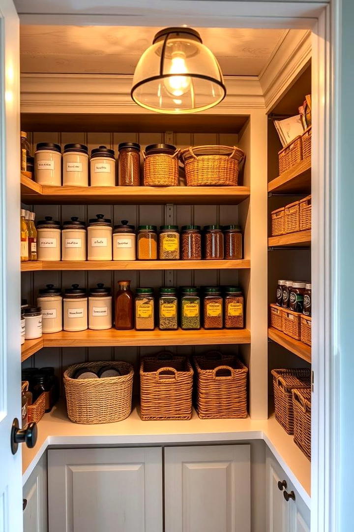 Labeled Jars and Canisters - 21 Kitchen Pantry Ideas