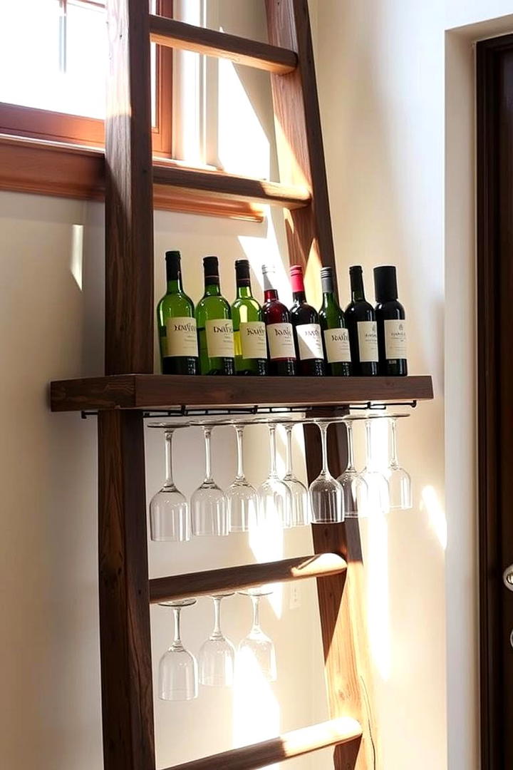 Ladder Display Bar - 30 Home Bar Ideas On A Budget