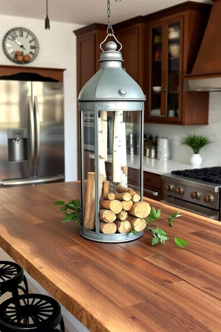 Lantern Accents with Rustic Wood - 30 Lantern Decor Ideas