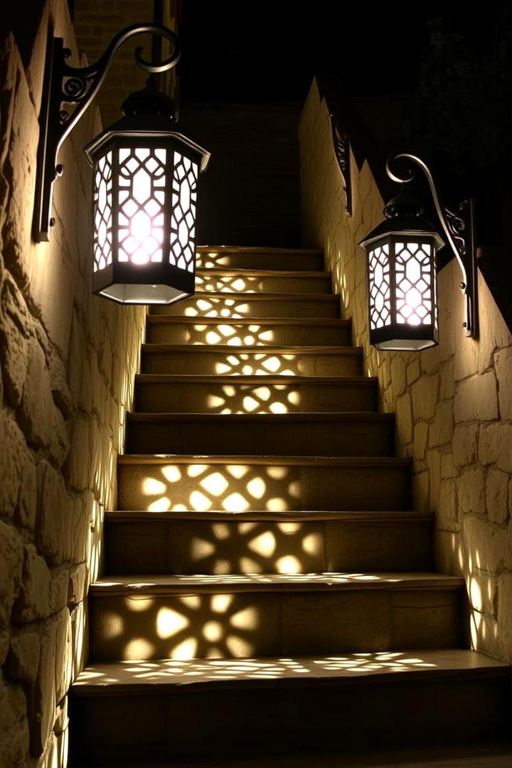 Lantern Enhanced Staircase Lighting - 30 Lantern Decor Ideas